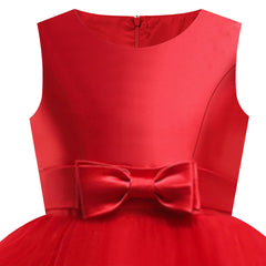Girls Dress Sleeveless Burgundy Ball Gown Wedding Party Pageant Size 6-12 Years