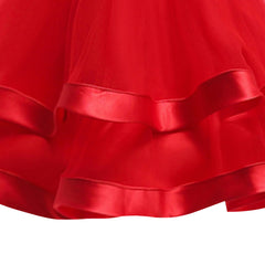 Girls Dress Sleeveless Burgundy Ball Gown Wedding Party Pageant Size 6-12 Years