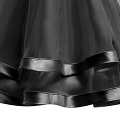 Girls Dress Short Sleeve Black Ball Gown Wedding Party Pageant Size 6-12 Years