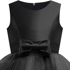 Girls Dress Sleeveless Black Ball Gown Wedding Party Pageant Size 6-12 Years