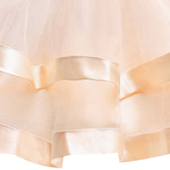 Girls Dress Long Sleeve Champagne Ball Gown Wedding Party Pageant Size 6-12 Years
