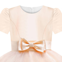 Girls Dress Champagne Ball Gown Wedding Party Pageant Size 6-12 Years