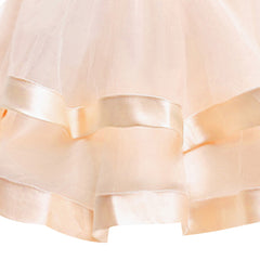 Girls Dress Champagne Ball Gown Wedding Party Pageant Size 6-12 Years