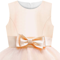 Girls Dress Sleeveless Champagne Ball Gown Wedding Party Pageant Size 6-12 Years