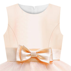 Girls Dress Sleeveless Champagne Ball Gown Wedding Party Pageant Size 6-12 Years