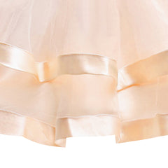 Girls Dress Sleeveless Champagne Ball Gown Wedding Party Pageant Size 6-12 Years