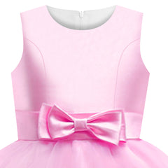 Girls Dress Sleeveless Pink Ball Gown Wedding Party Pageant Size 6-12 Years