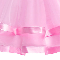 Girls Dress Sleeveless Pink Ball Gown Wedding Party Pageant Size 6-12 Years