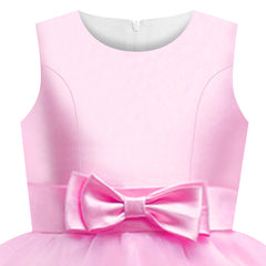 Girls Dress Sleeveless Pink Ball Gown Wedding Party Pageant Size 6-12 Years