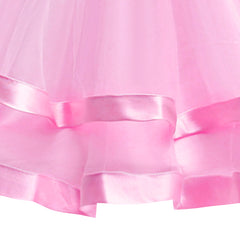 Girls Dress Sleeveless Pink Ball Gown Wedding Party Pageant Size 6-12 Years