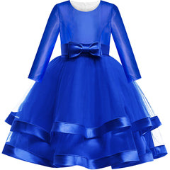 Girls Dress Royal Blue Ball Gown Wedding Party Pageant Size 6-12 Years
