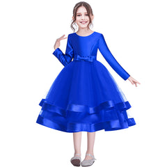 Girls Dress Royal Blue Ball Gown Wedding Party Pageant Size 6-12 Years