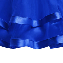 Girls Dress Long Sleeve Royal Blue Wedding Party Pageant Size 6-12 Years