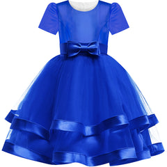 Girls Dress Royal Blue Ball Gown Wedding Party Pageant Size 6-12 Years