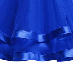 Girls Dress Royal Blue Ball Gown Wedding Party Pageant Size 6-12 Years