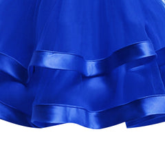 Girls Dress Sleeveless Royal Blue Ball Gown Wedding Party Size 6-12 Years