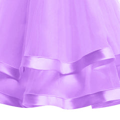 Girls Dress Short Sleeve Purple Ball Gown Wedding Party Pageant Size 6-12 Years