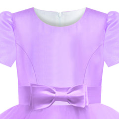 Girls Dress Purple Bridesmaid Ball Gown Wedding Party Pageant Size 6-12 Years