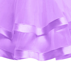 Girls Dress Short Sleeve Purple Ball Gown Wedding Party Pageant Size 6-12 Years