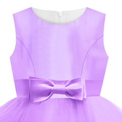 Girls Dress Sleeveless Purple Ball Gown Wedding Party Pageant Size 6-12 Years