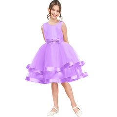 Girls Dress Sleeveless Purple Ball Gown Wedding Party Pageant Size 6-12 Years