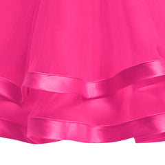 Girls Dress Sleeveless Rose Pink Wedding Party Pageant Size 6-12 Years