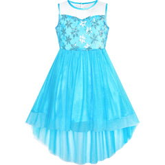 Girls Dress Ice Snow Queen Princess Dress Up Birthday Party Size 7-14 Years