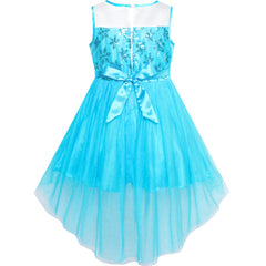 Girls Dress Ice Snow Queen Princess Dress Up Birthday Party Size 7-14 Years