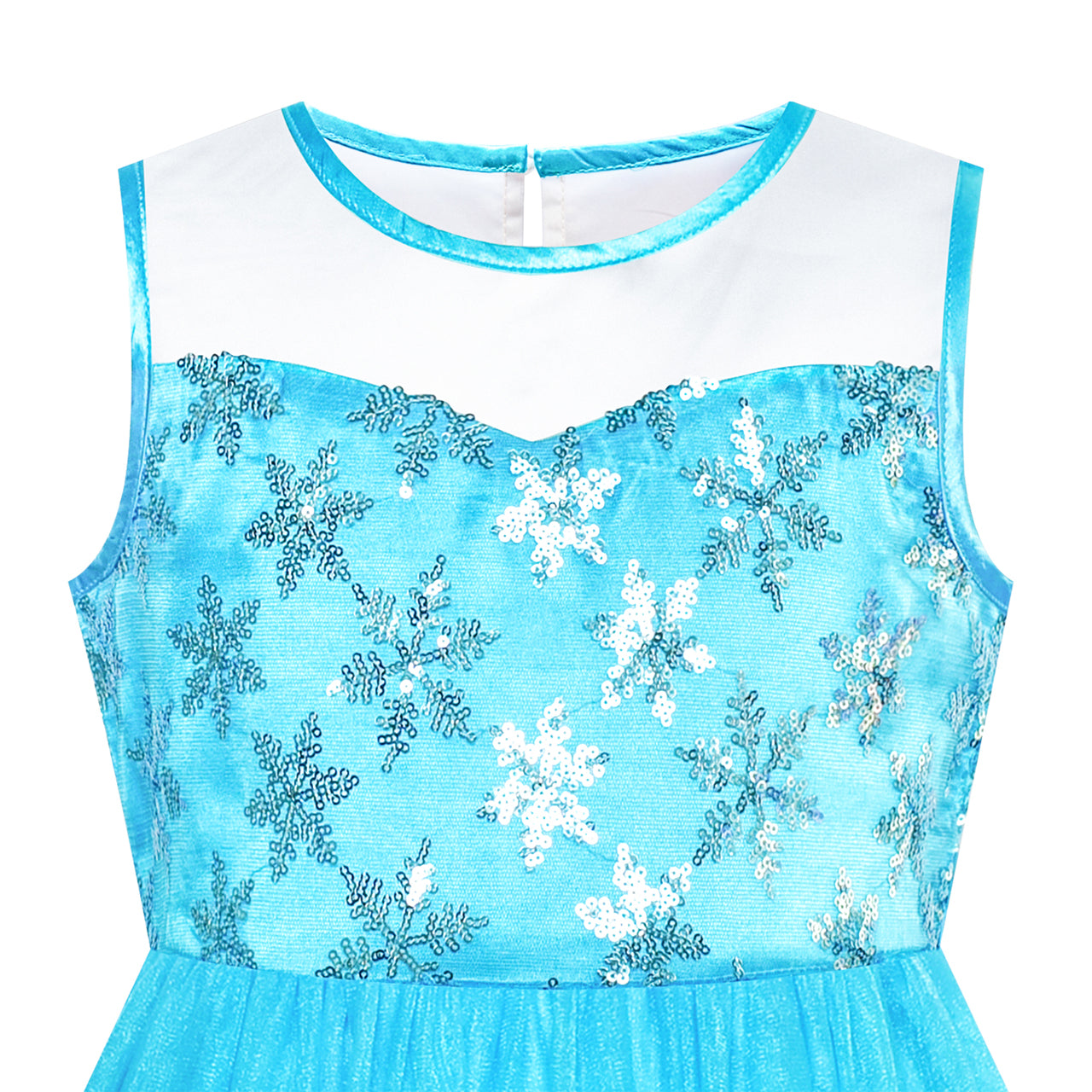 Girls Dress Ice Snow Queen Princess Dress Up Birthday Party Size 7-14 Years