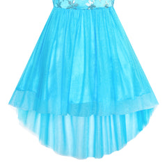 Girls Dress Ice Snow Queen Princess Dress Up Birthday Party Size 7-14 Years