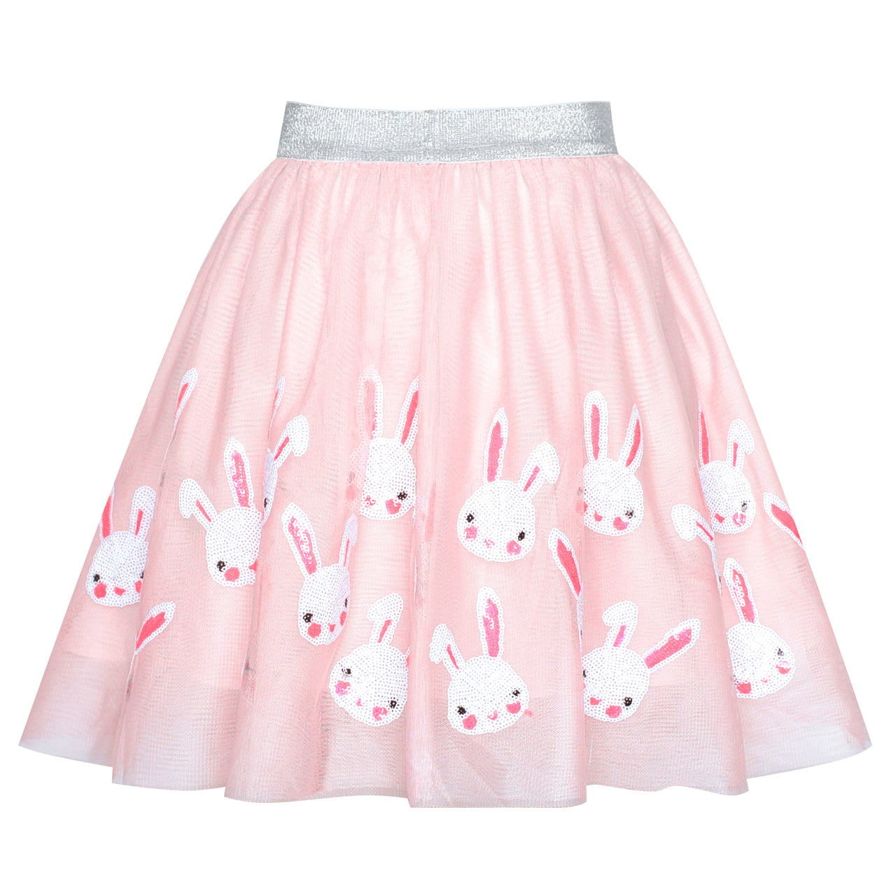 Sunny Fashion Girls Sequin Tutu Skirt with Bunny Headband Set