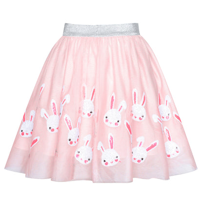 Sunny Fashion Girls Sequin Tutu Skirt with Bunny Headband Set