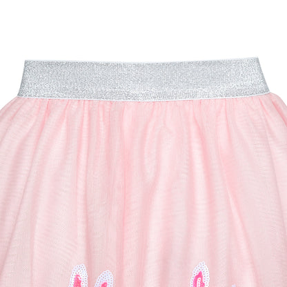 Sunny Fashion Girls Sequin Tutu Skirt with Bunny Headband Set