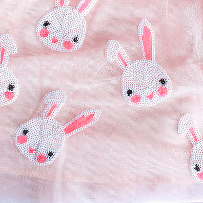 Sunny Fashion Girls Sequin Tutu Skirt with Bunny Headband Set