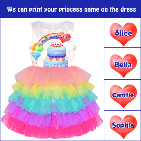 Custom Made Girls Dress With Your Name Birthday Gift Size 3-10 Years