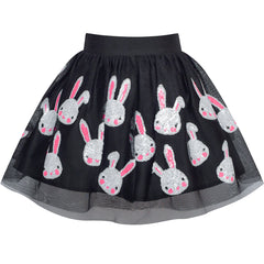 Girls Dress Black Bunny Skirt Rabbit Easter Skirt Size 2-10 Years