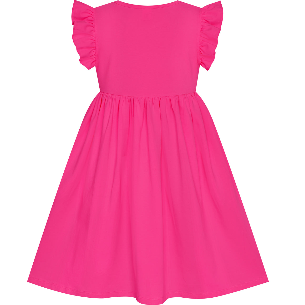 Girls Dress Deep Casual Cotton Flying Sleeve Balloon Size 3-8 Years