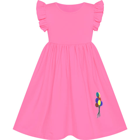 Girls Dress Watermelon Casual Cotton Flying Sleeve Balloon Size 3-7 Years
