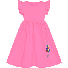 Girls Dress Watermelon Casual Cotton Flying Sleeve Balloon Size 3-7 Years
