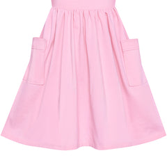 Girls Dress Pink Casual Cotton Long Sleeve Dress Size 3-8 Years