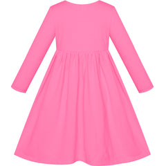 Girls Dress Watermelon Casual Cotton Long Sleeve Dress Size 3-8 Years