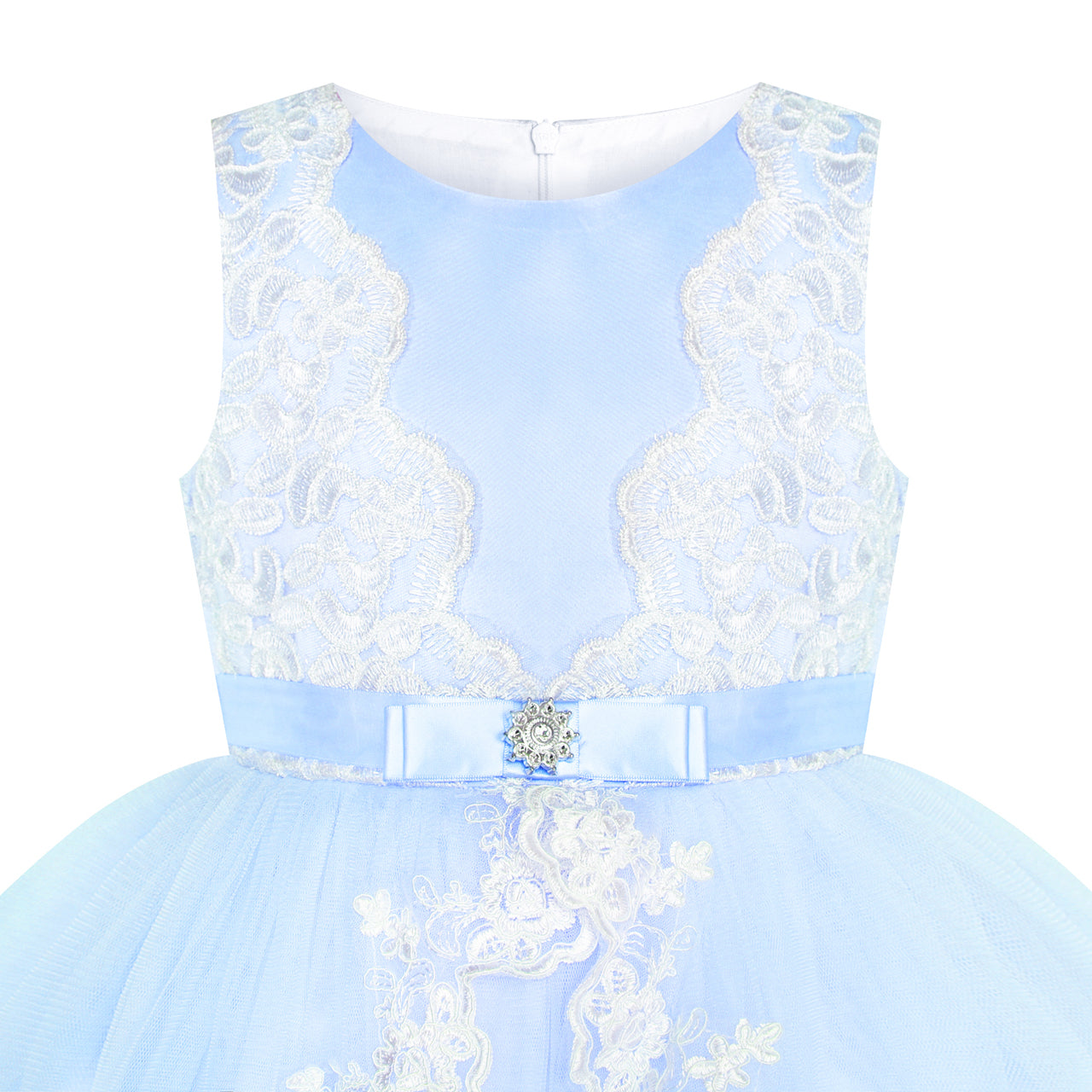 Flower Girl Dress Lace Hi-low Skirt Wedding Pageant Size 6-14 Years