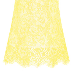 Girls Dress Lace Wave Hem Yellow Elegant Party Size 5-10 Years