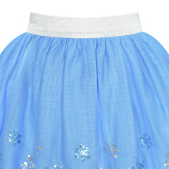 Girls Skirt Blue Snow Queen Costume Tutu Dancing Size 2-10 Years