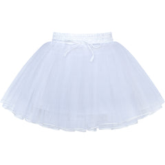 Girls Hoopless Petticoat Skirt Flower Girl Crinoline Underskirt Wedding Size 3-12 Years