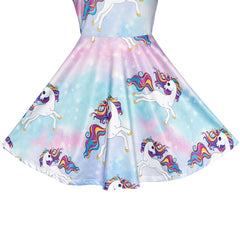 Girls Dress Unicorn Short Sleeve Casual Dress Size 4-12 Years
