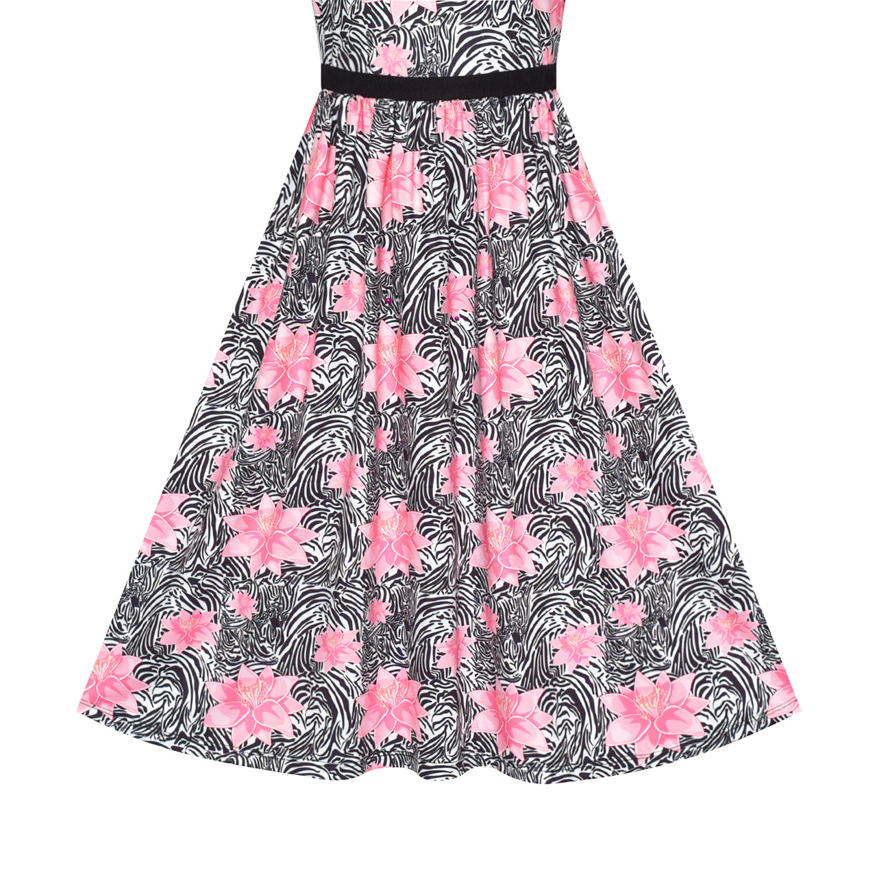Girls Dress Tie Back Flower Casual Dress Party Size 4-14 Years