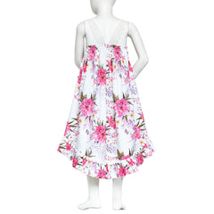 Girls Dress Floral Night Gown Sleepwear Open Back Sundress Size 4-8 Years