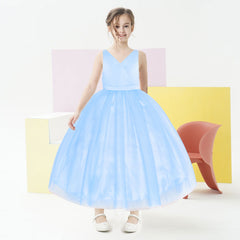 Flower Girl Dress Blue Wedding Party Bridesmaid Pageant Size 4-10 Years