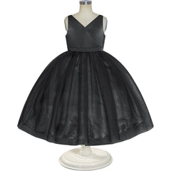 Flower Girl Dress Black Funeral Ball Gown Party Pageant Size 4-10 Years